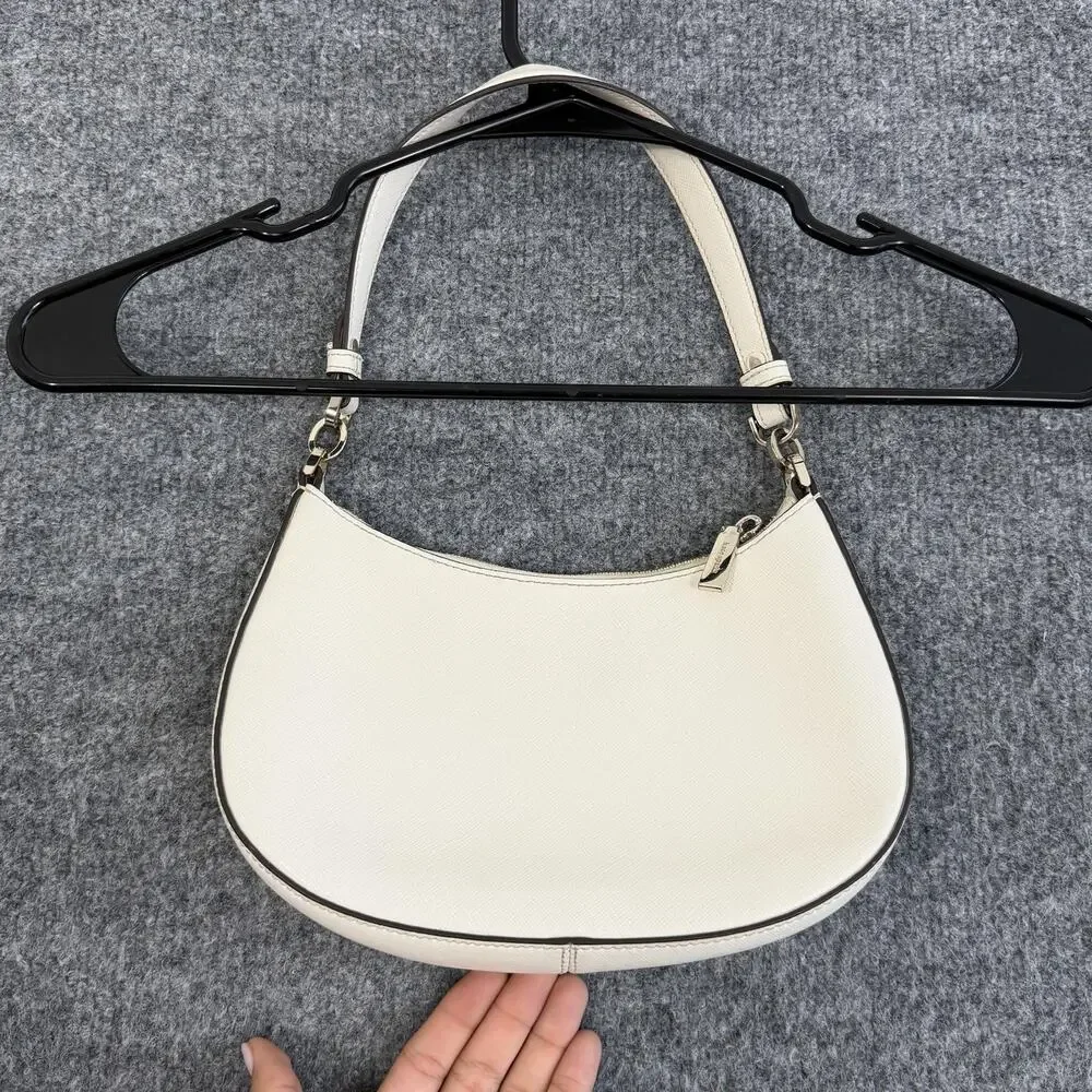 Kate Spade Paige Convertible Crossbody Shoulder Bag White Leather Minimalist